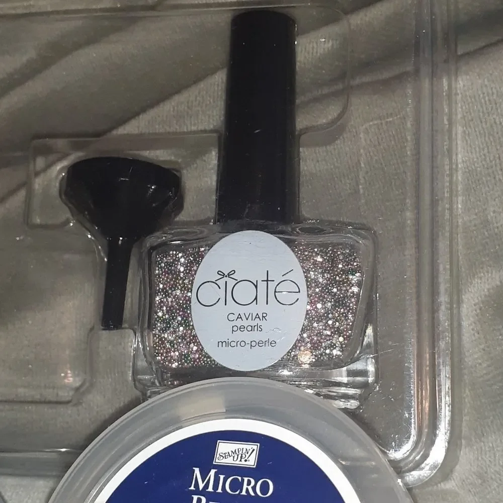 Nail Art Set Microbeads Caviar Glitter‎ Tray Funnel